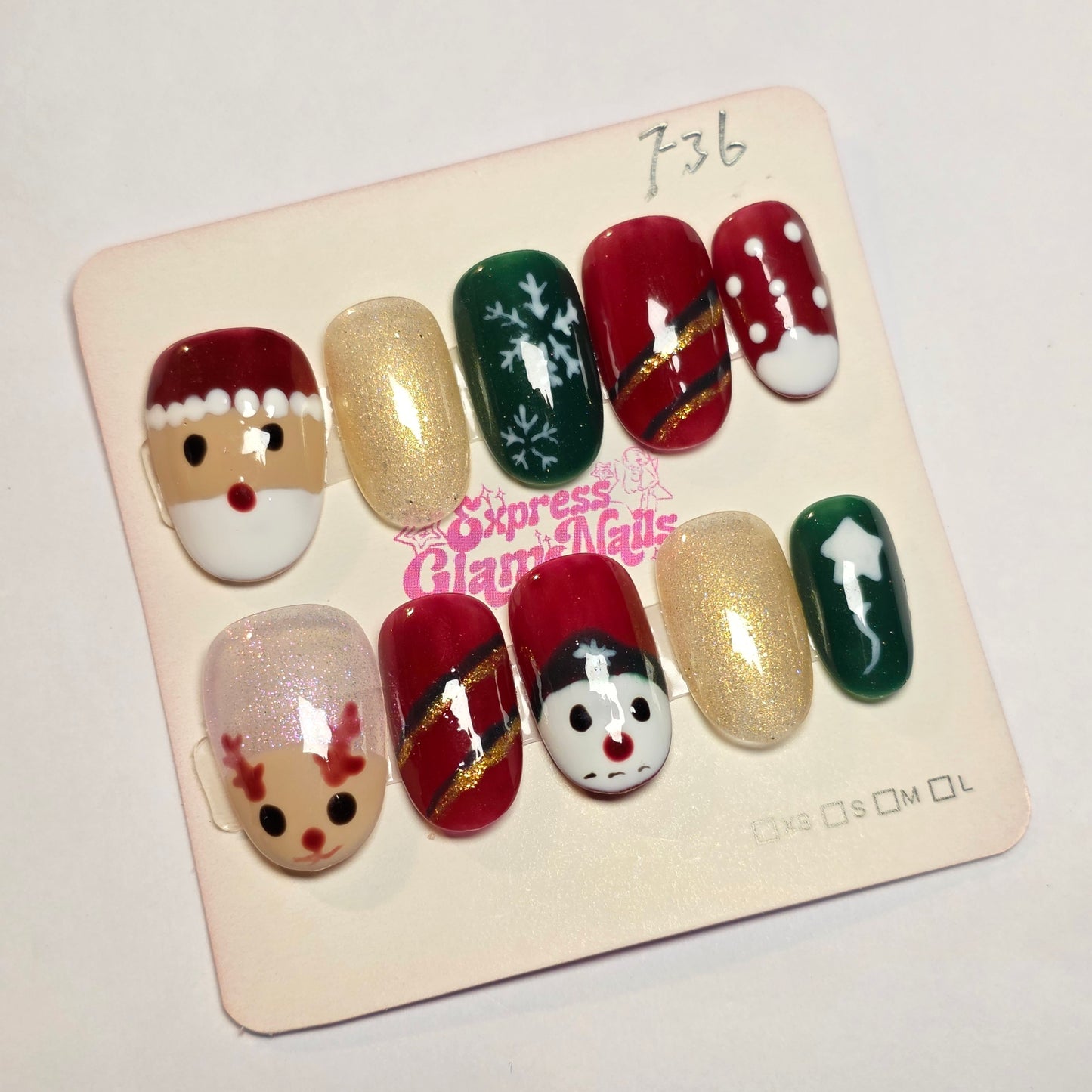 Christmas Press On Nails F36
