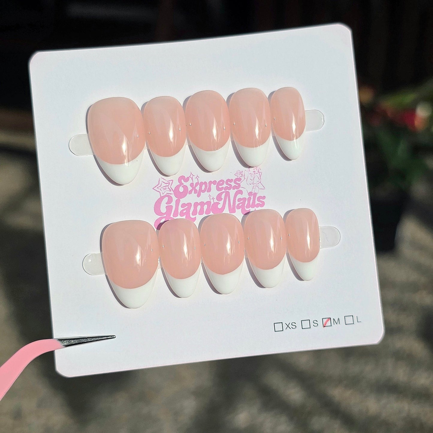 Classic French Tips Assorted Shapes - Express Glam Nails