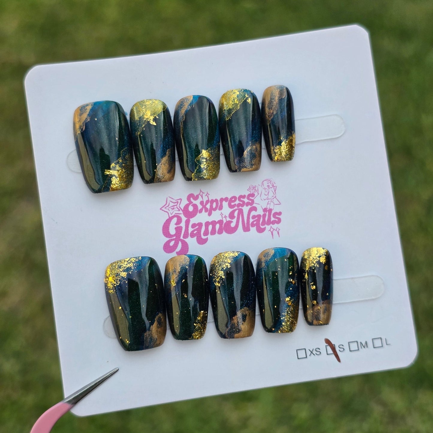 Marble Medium Square I24 - Express Glam Nails