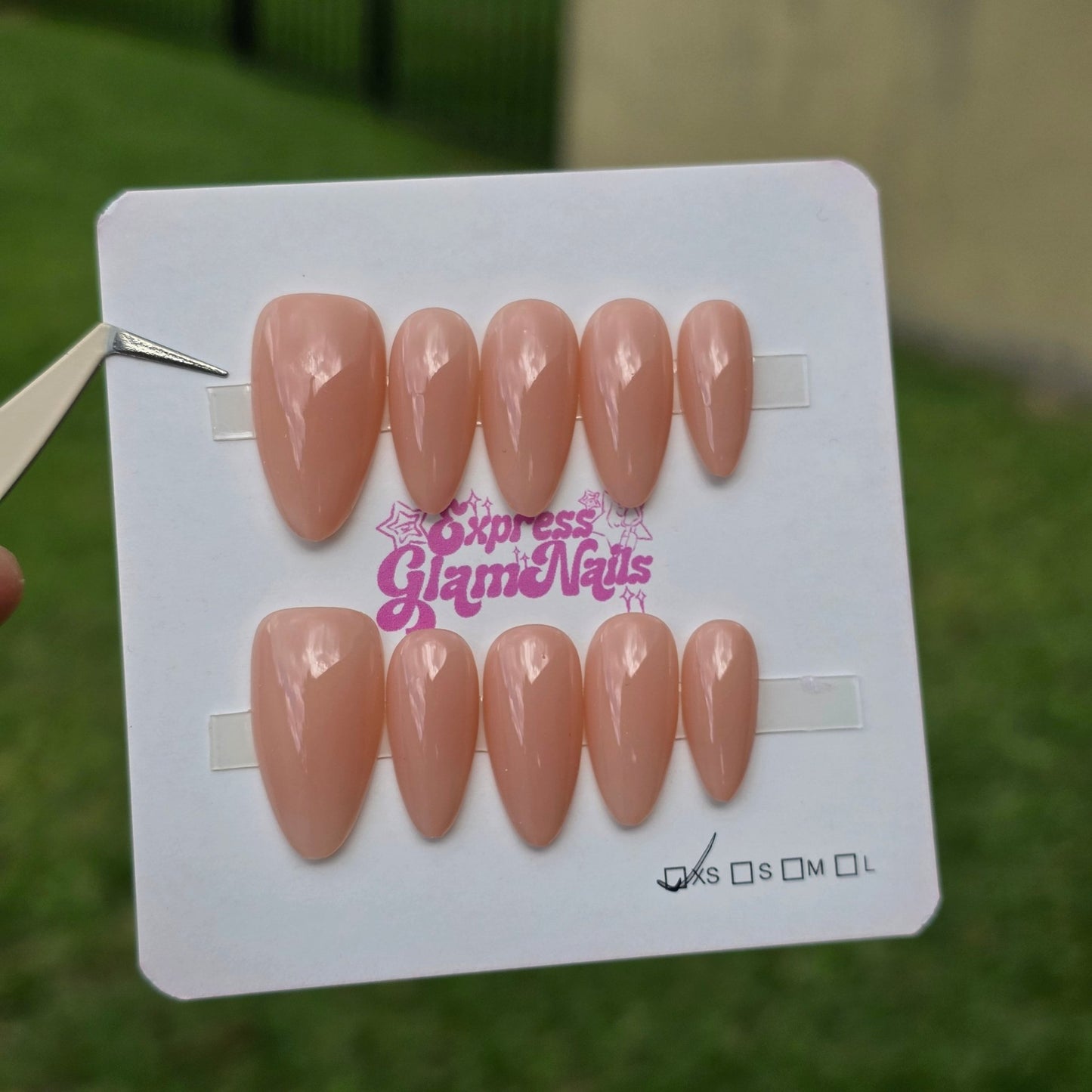 Plain Nude Medium Almond 3B - Express Glam Nails