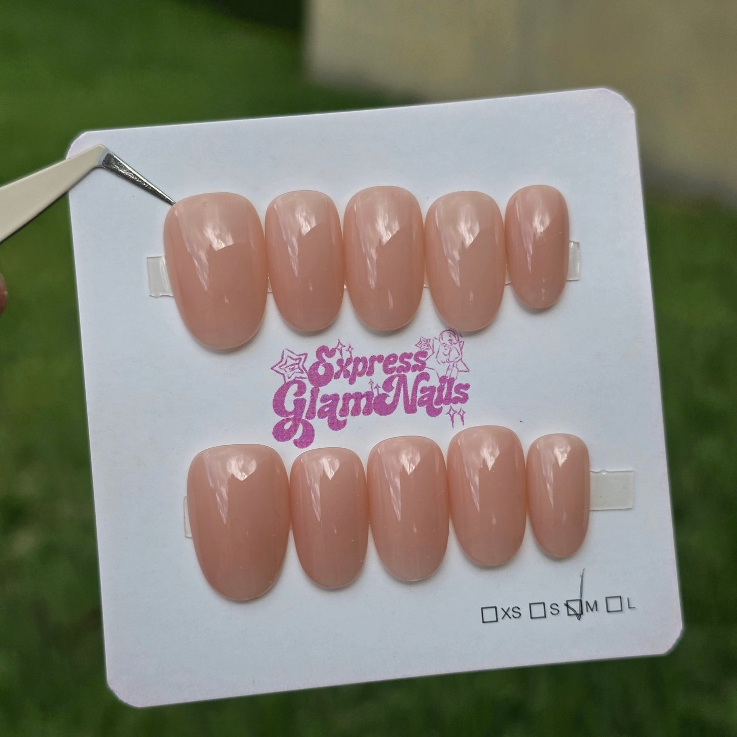 Plain Nude Oval Shape 1B - Express Glam Nails