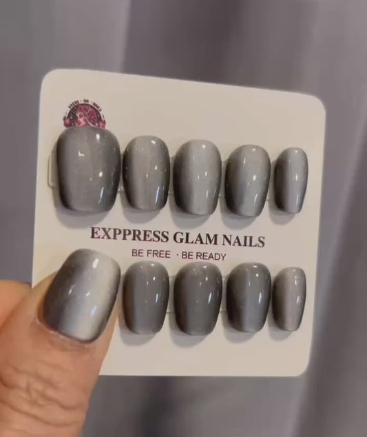 Cat Eye Ink Press On Nails E6