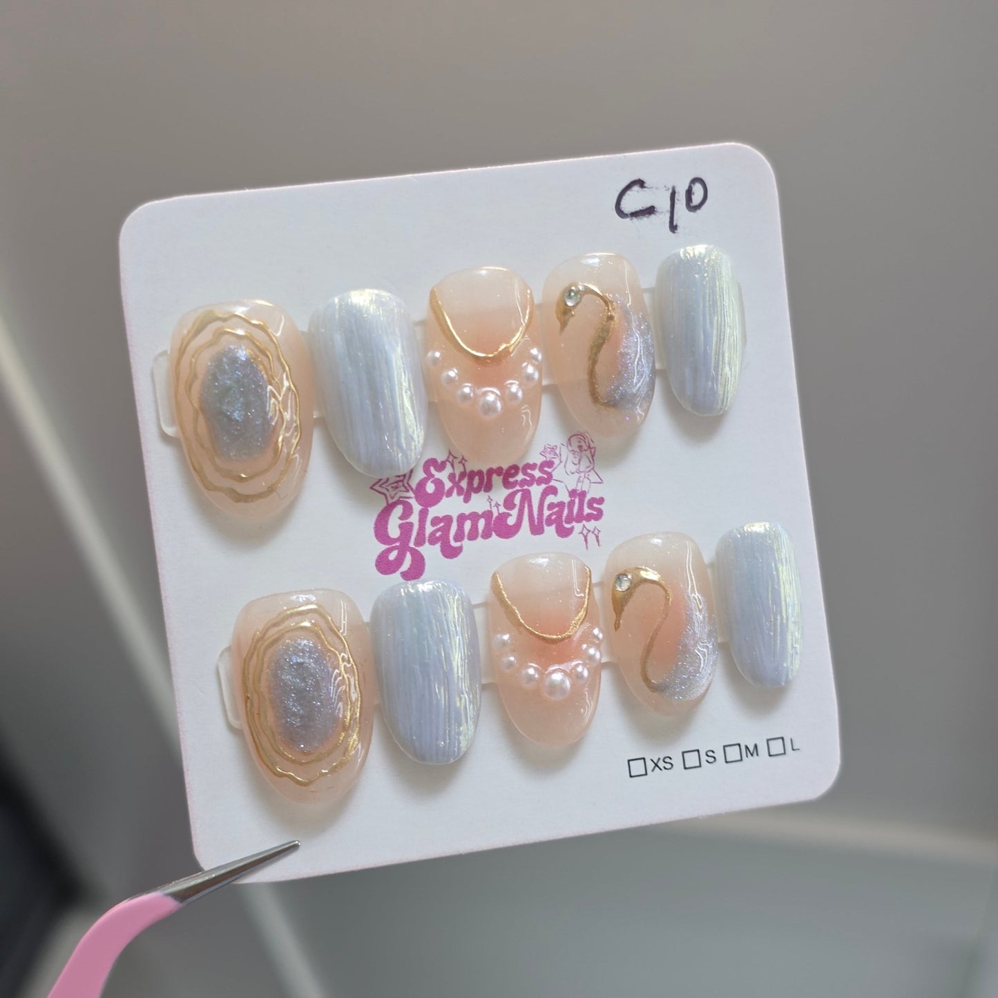 Silver Horizon Press On Nails C10 - Express Glam Nails