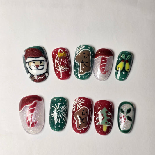 Christmas Celebration Press On Nails F31