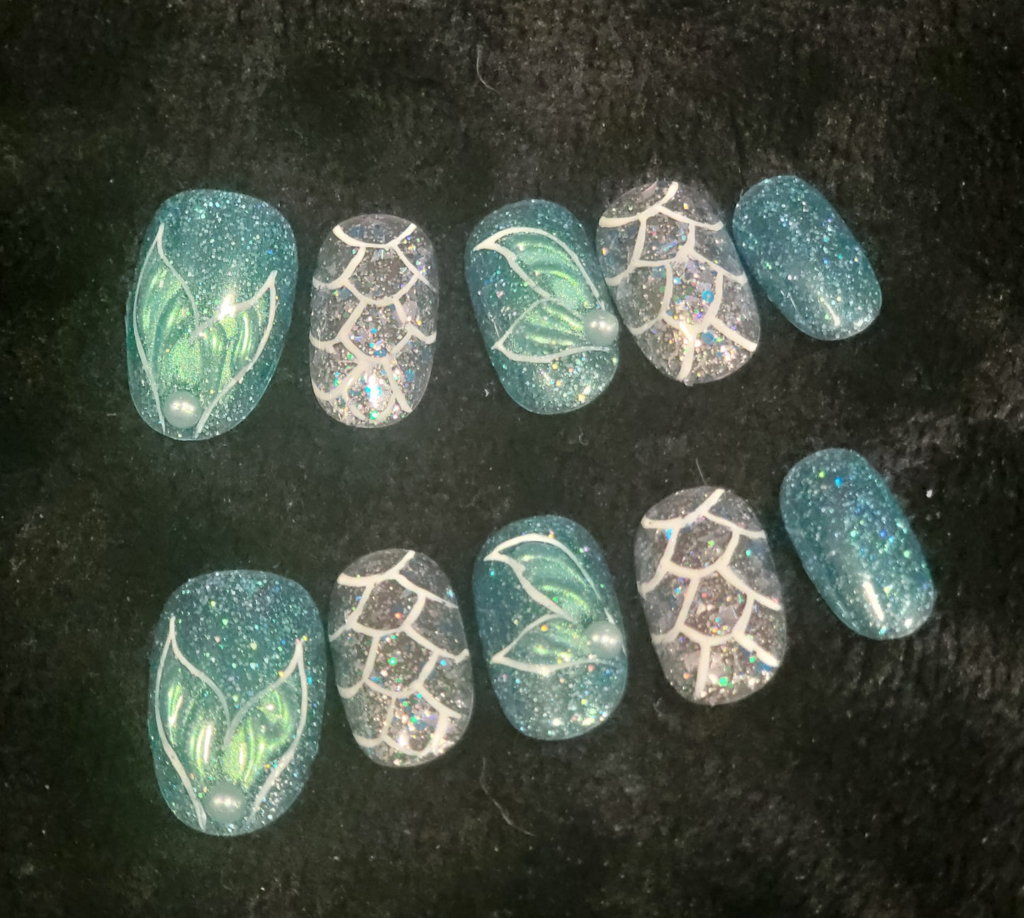 Mermaid Press On Nails