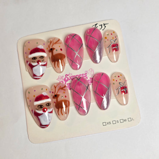 Christmas Santa Press On Nails F35