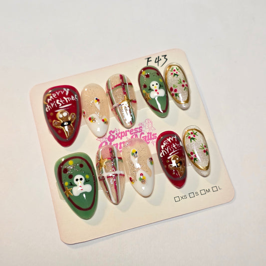 Christmas Press On Nails F43