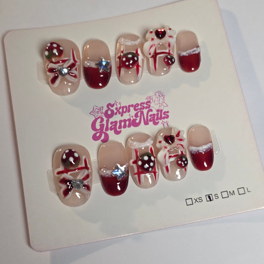 Christmas Bell Press On Nails H8