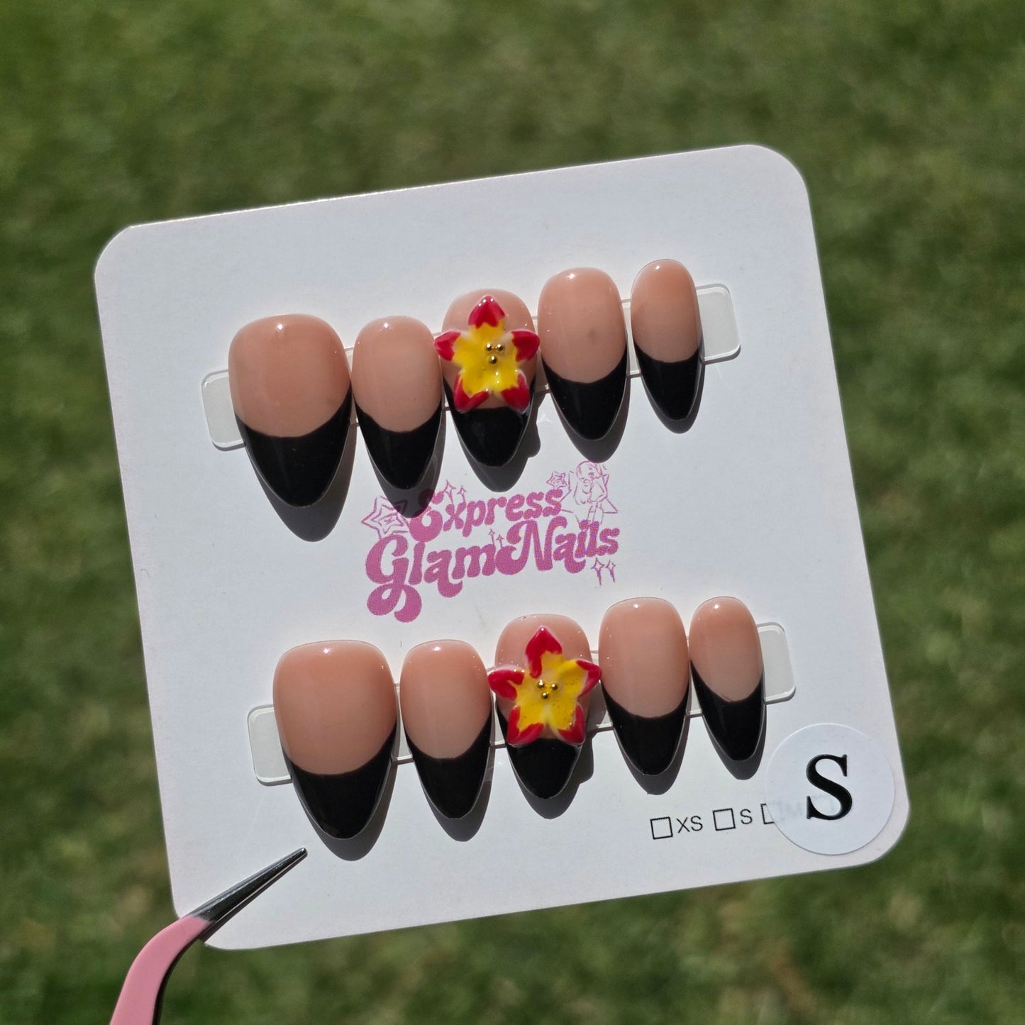 Black French Tip 6A - Express Glam Nails
