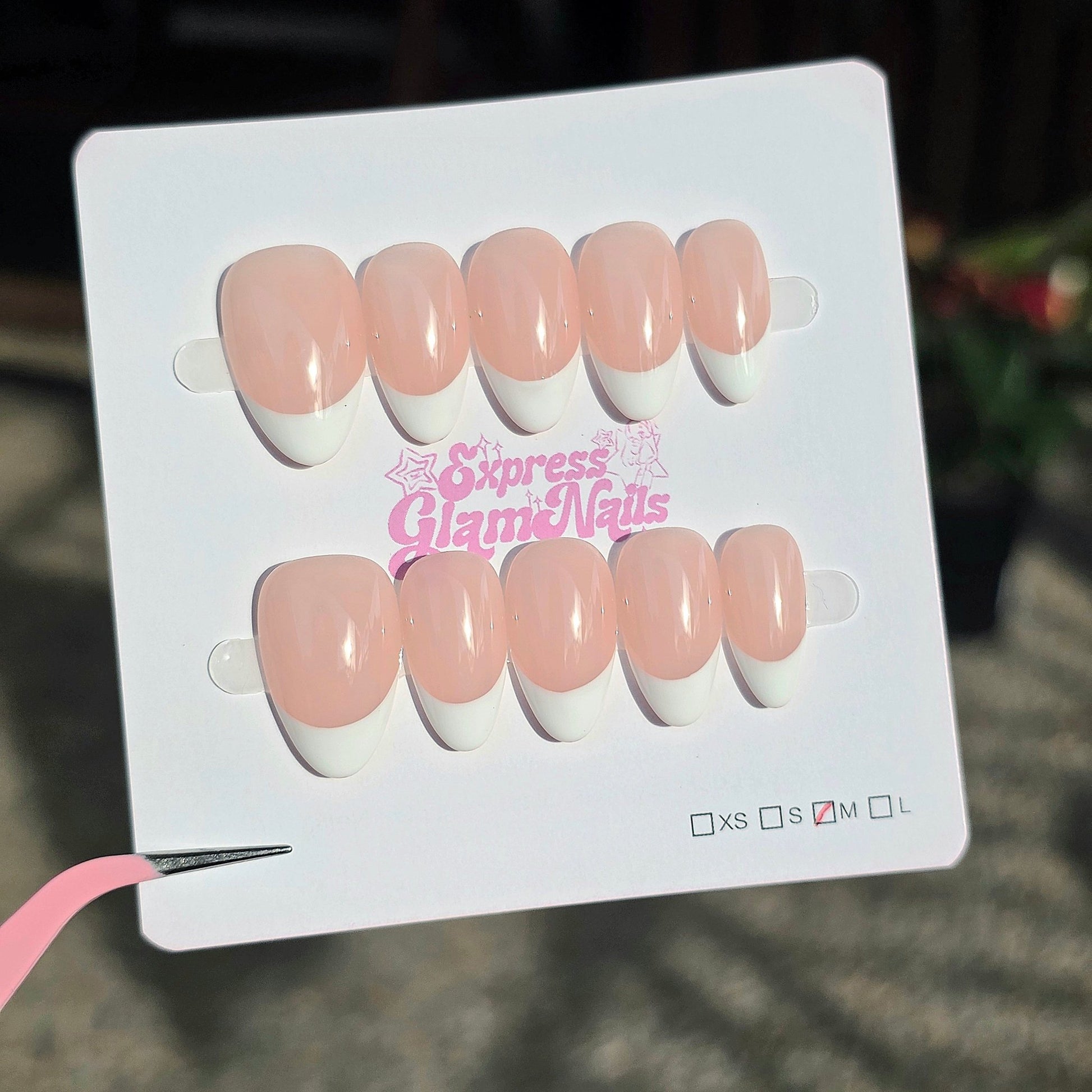 Classic French Tips Assorted Shapes - Express Glam Nails