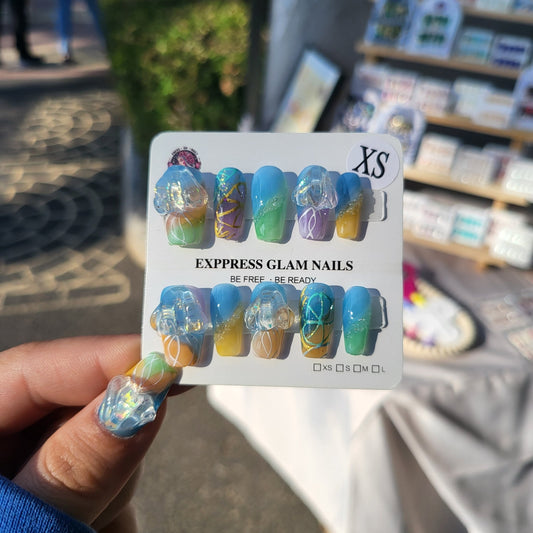Colour Jelly Fish Press On Nails - Express Glam Nails