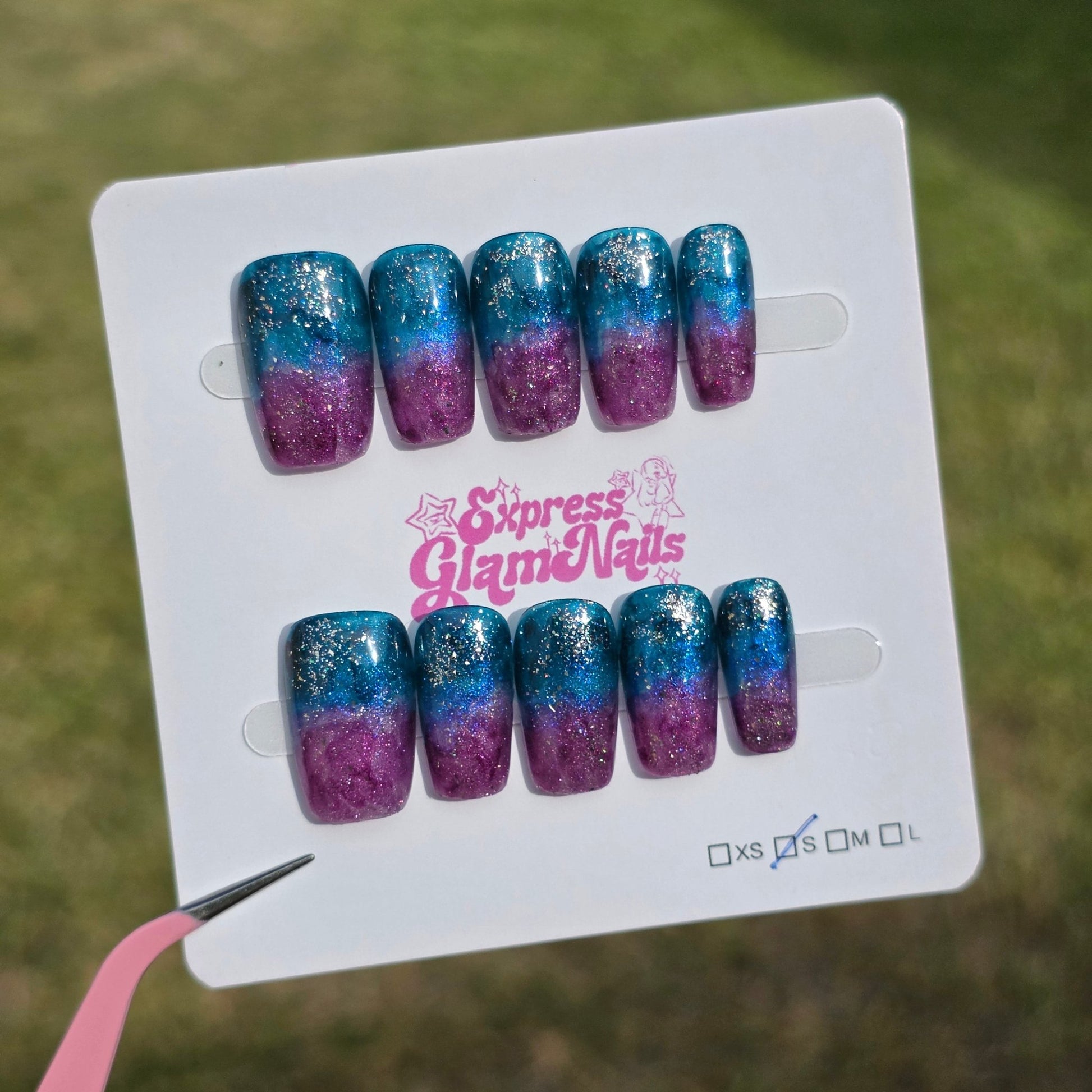 Galaxy Marble Medium Square I30 - Express Glam Nails