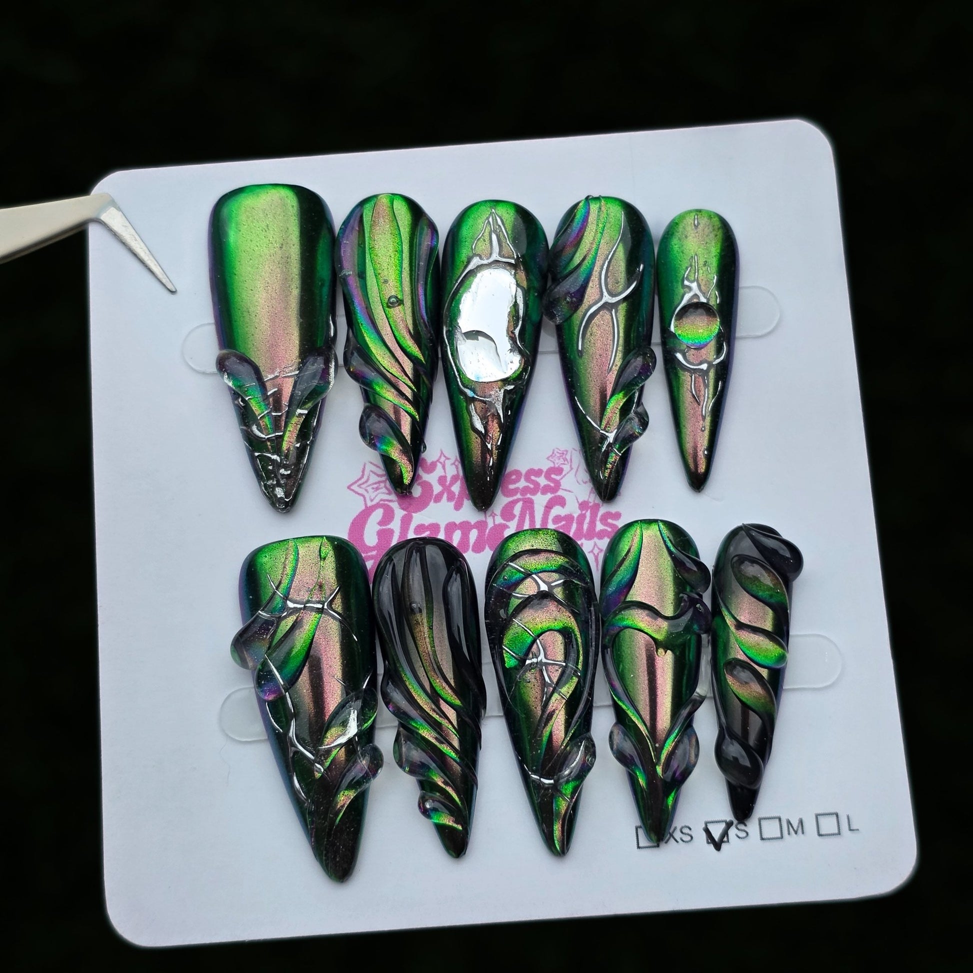 Green Mirror 25A - Express Glam Nails