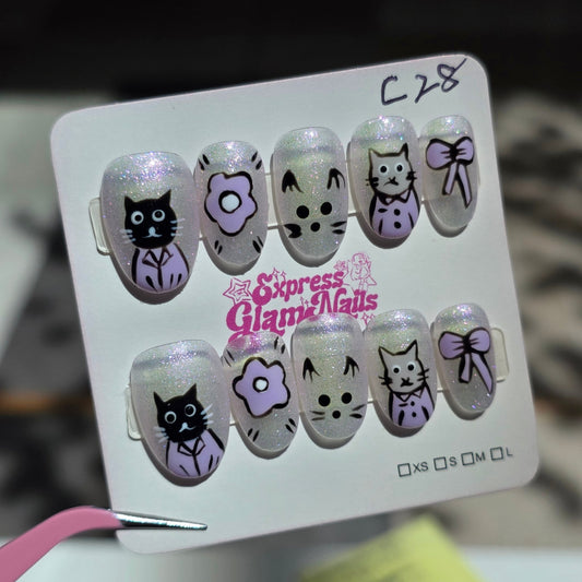 Kitty Charms Press On Nails C28 - Express Glam Nails