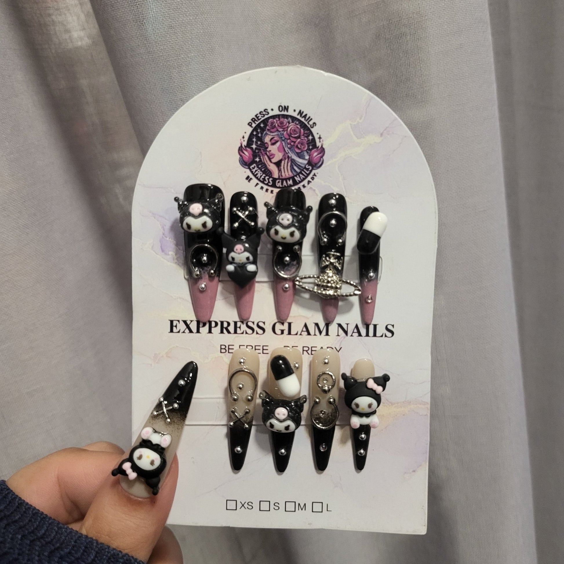 Kuromi Press on nails - Express Glam Nails