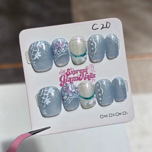 Lace Enchantment Press On Nails C20 - Express Glam Nails