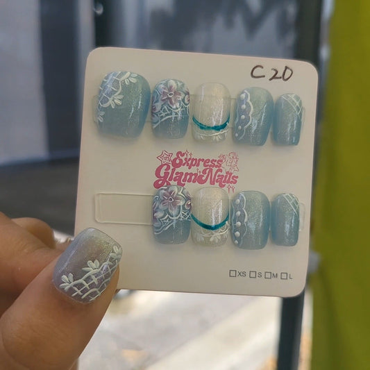 Lace Enchantment Press On Nails C20 - Express Glam Nails