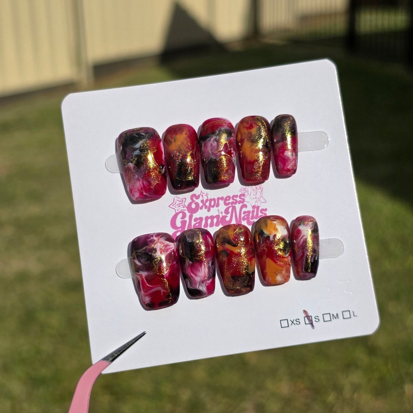 Marble Medium Square I23 - Express Glam Nails