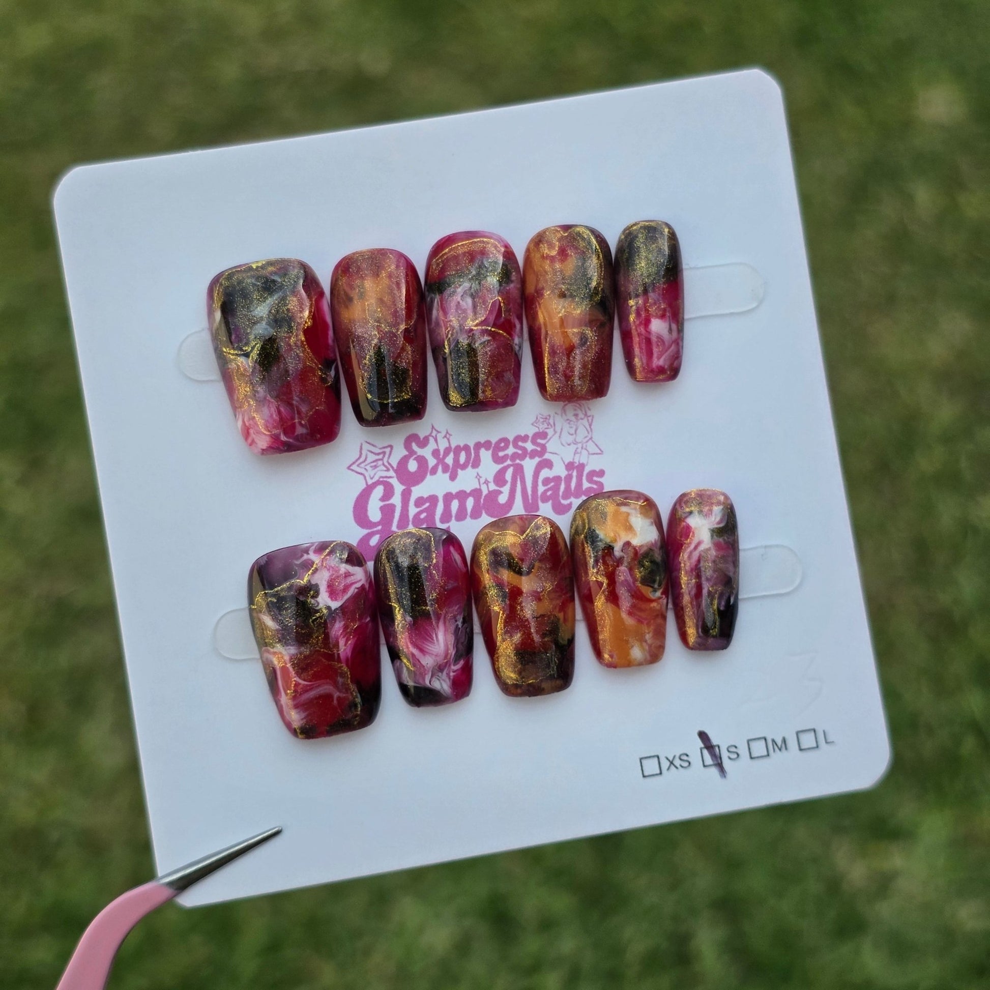 Marble Medium Square I23 - Express Glam Nails