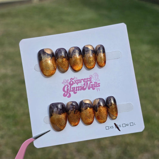 Marble Short Oval I35 - Express Glam Nails