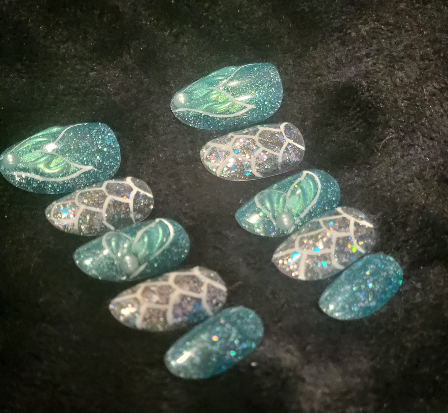 Mermaid Press On Nails - Express Glam Nails