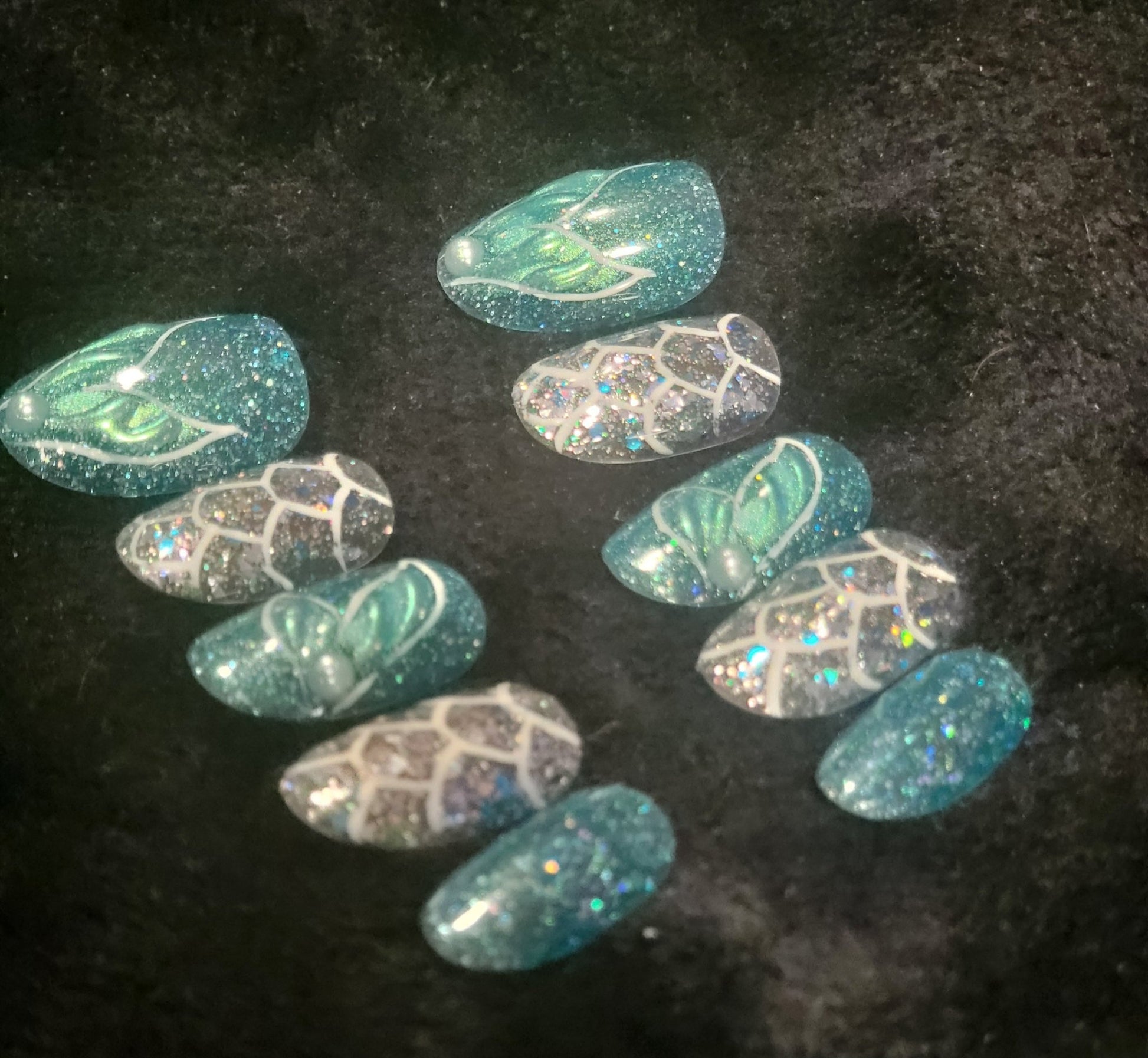 Mermaid Press On Nails - Express Glam Nails