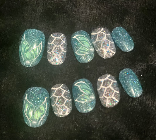 Mermaid Press On Nails - Express Glam Nails