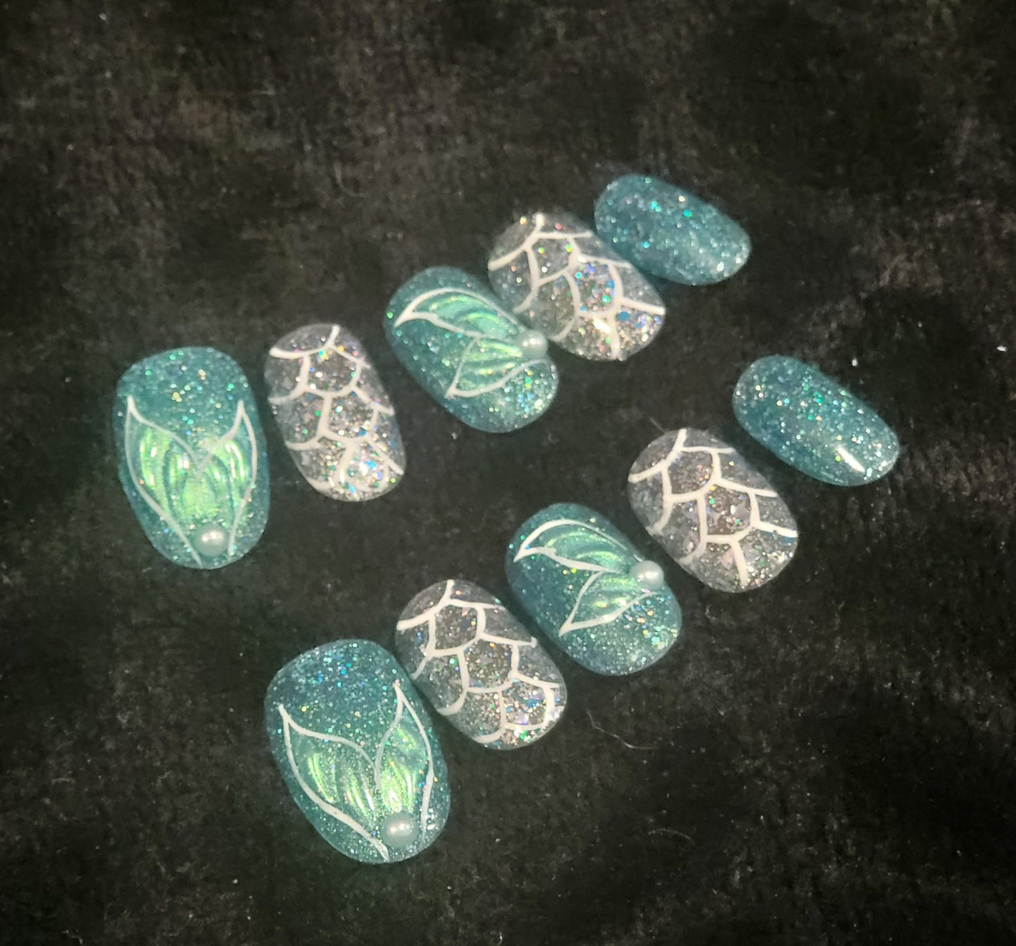 Mermaid Press On Nails - Express Glam Nails