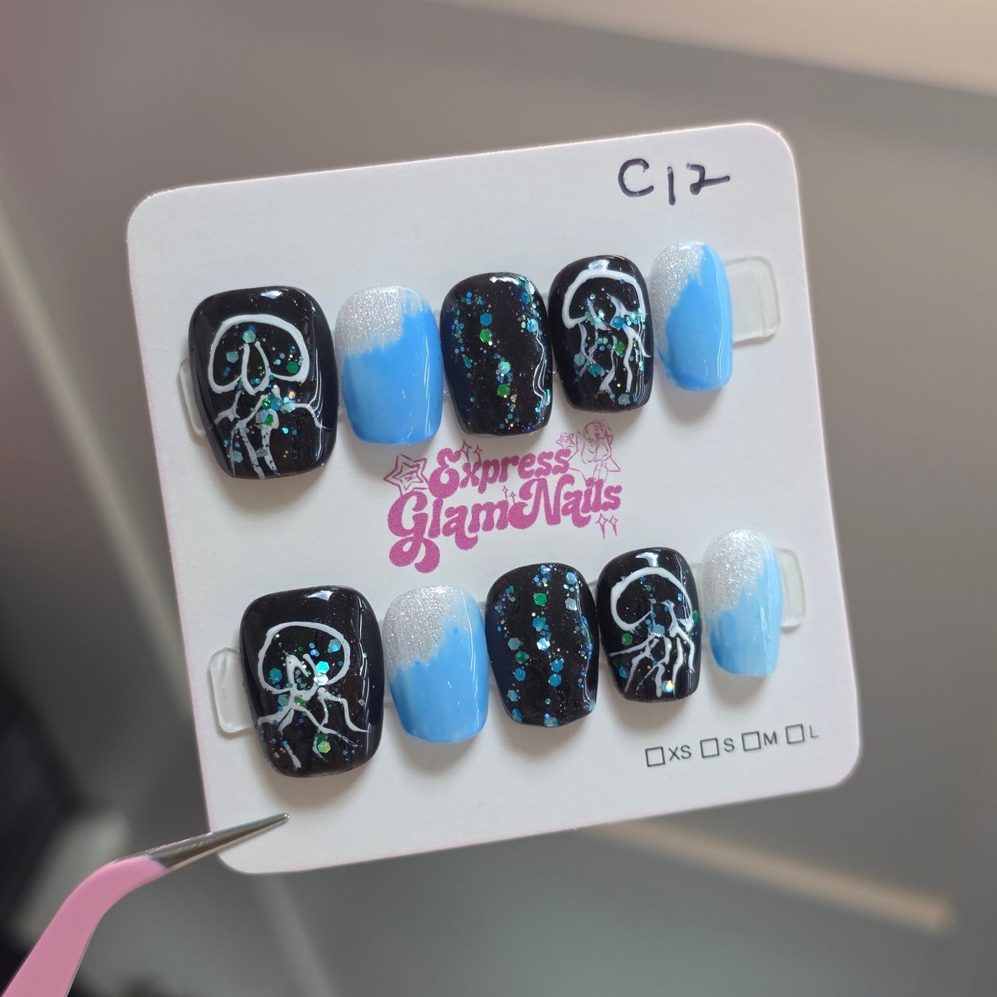 Midnight Abyss Press On Nails C12 - Express Glam Nails
