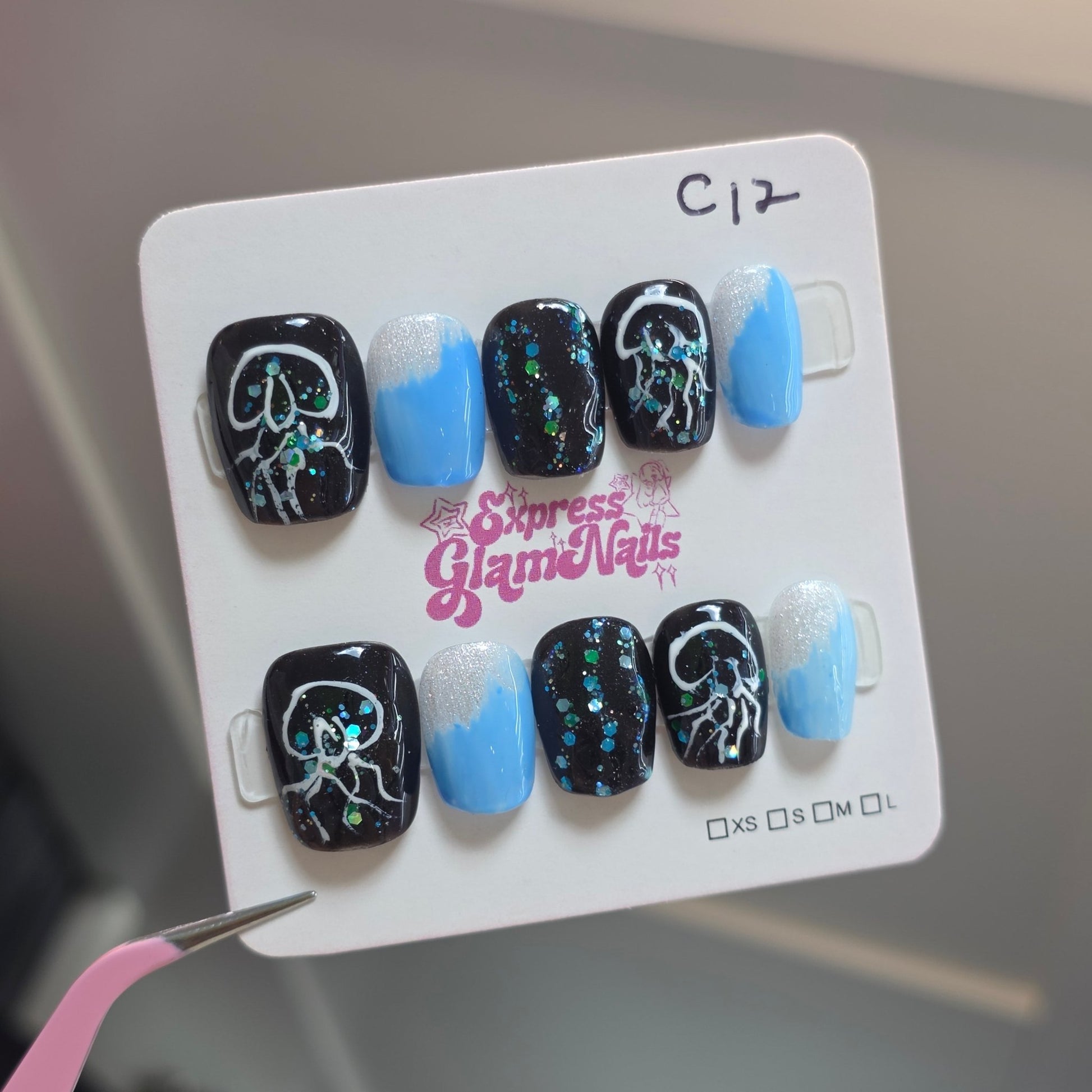 Midnight Abyss Press On Nails C12 - Express Glam Nails
