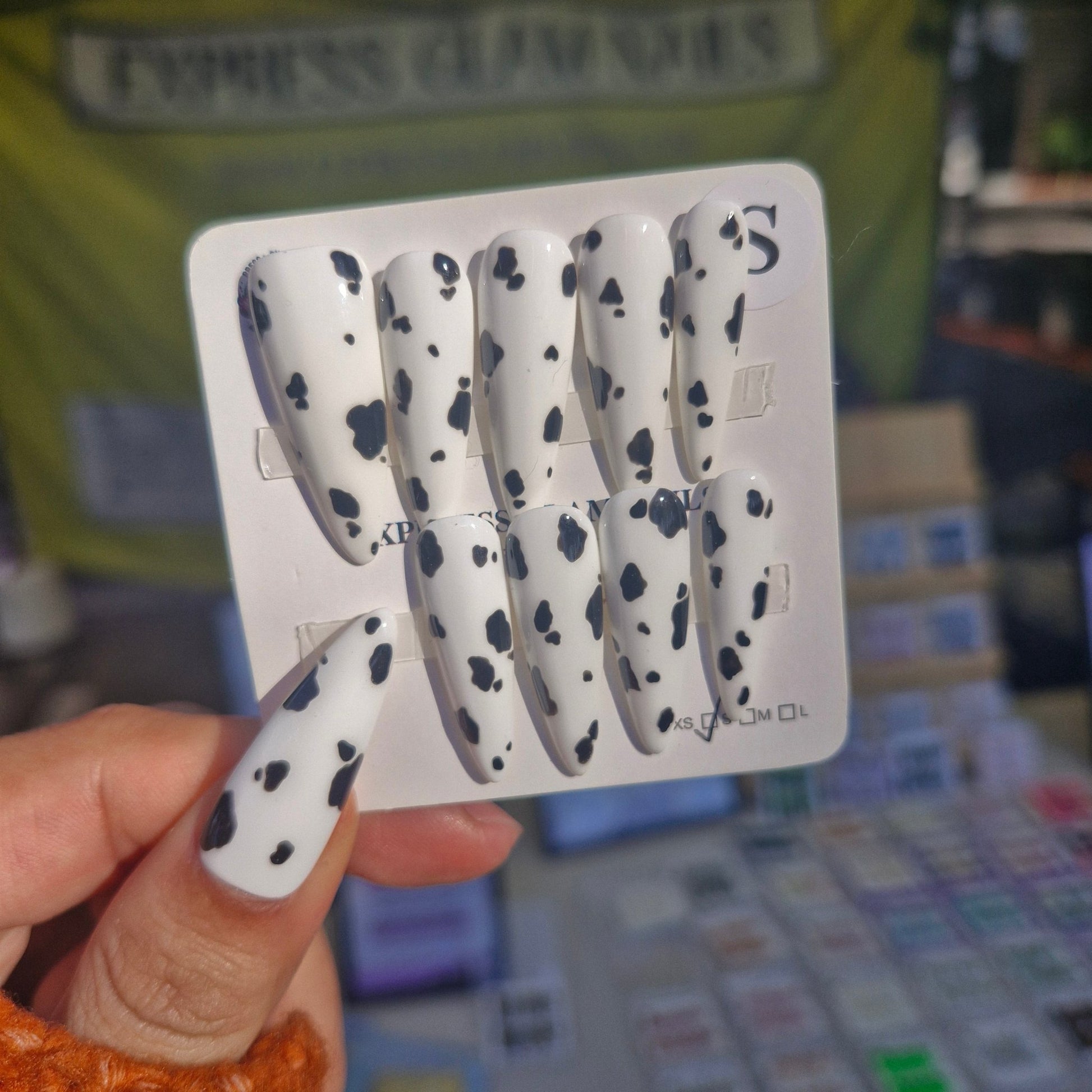 Milk Cow Print Press On Nails - Express Glam Nails