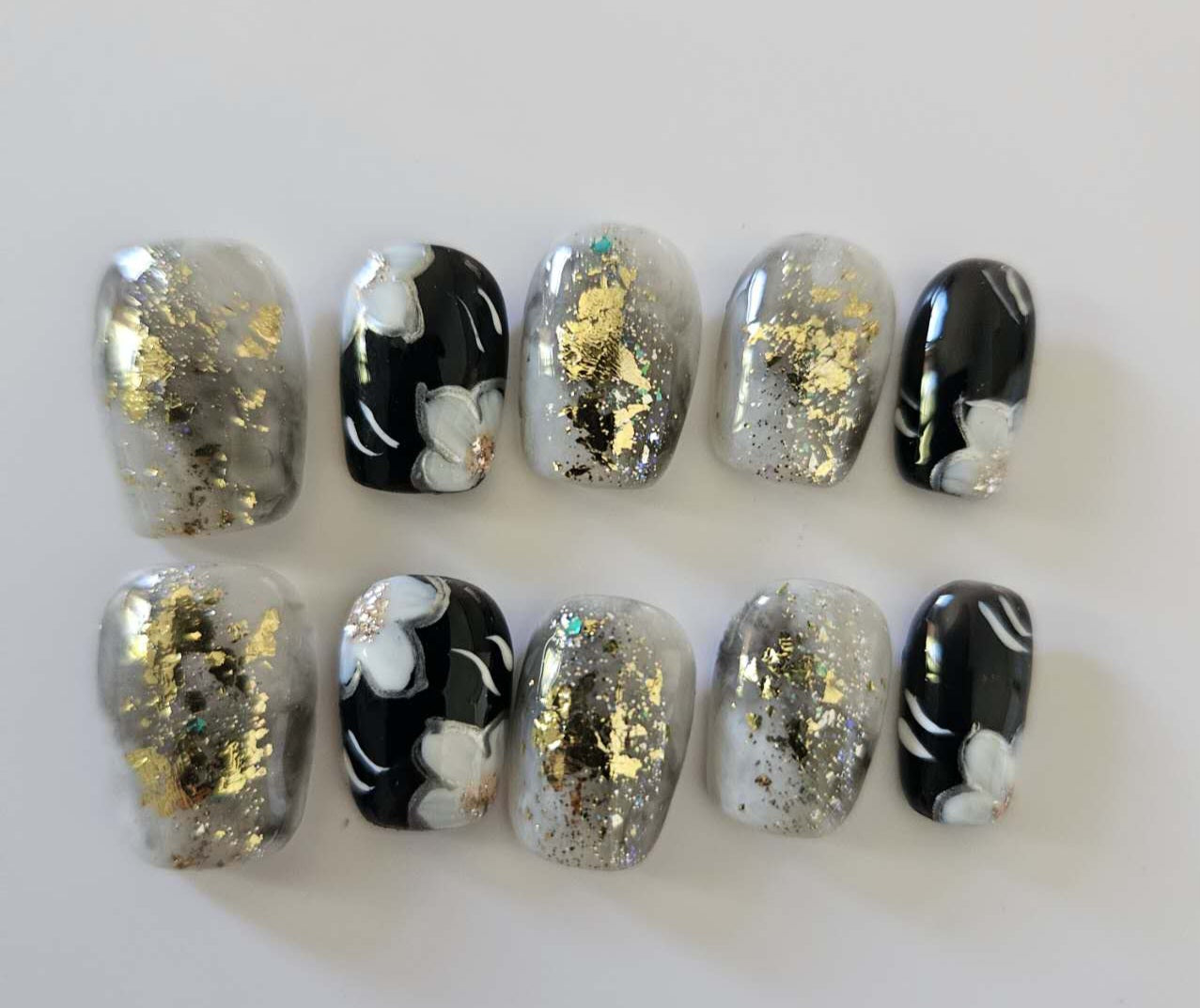 Black Bling Press On Nails