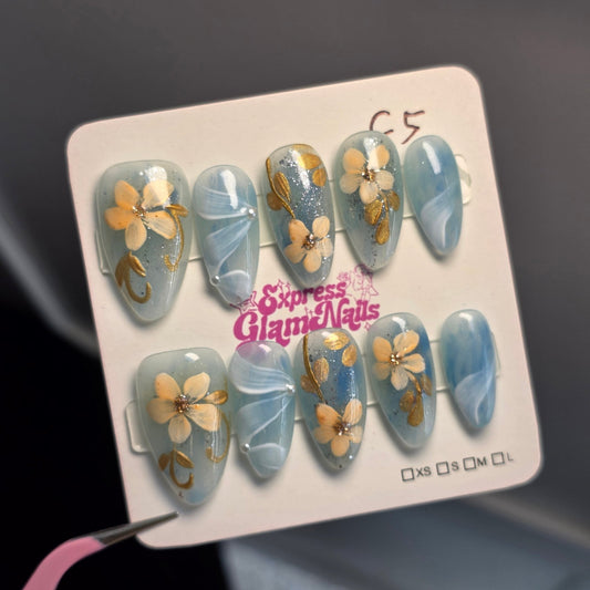 Ocean Bloom Dreamscape Press On Nails C5 - Express Glam Nails