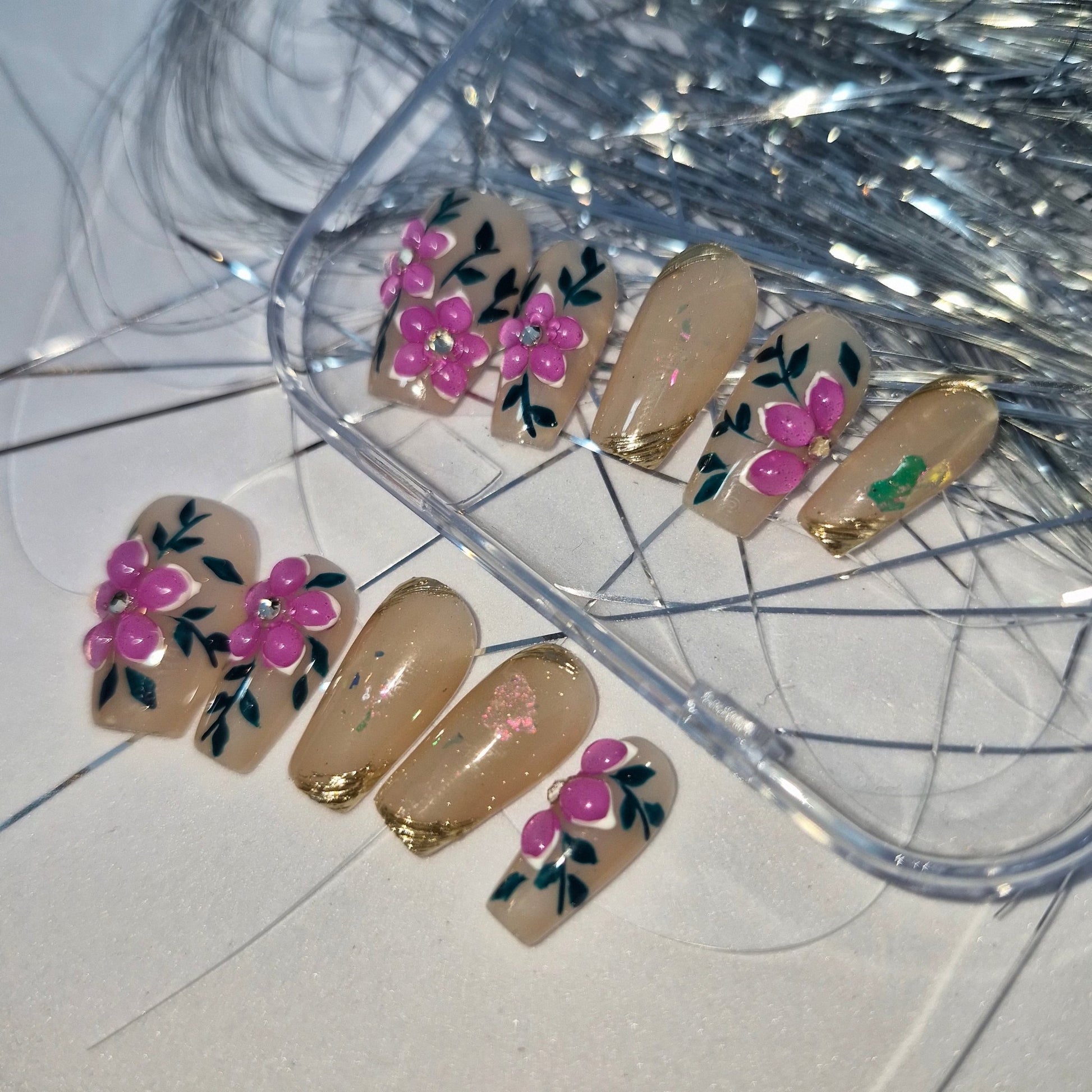 Petite Blossoms Press - On Nail Set - Express Glam Nails