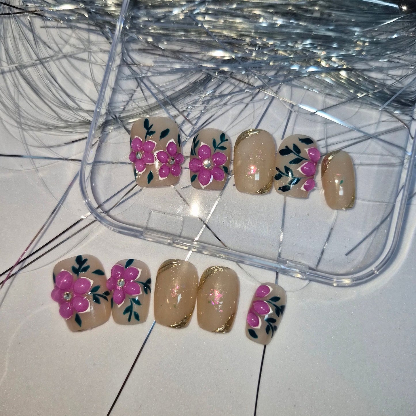 Petite Blossoms Press - On Nail Set - Express Glam Nails