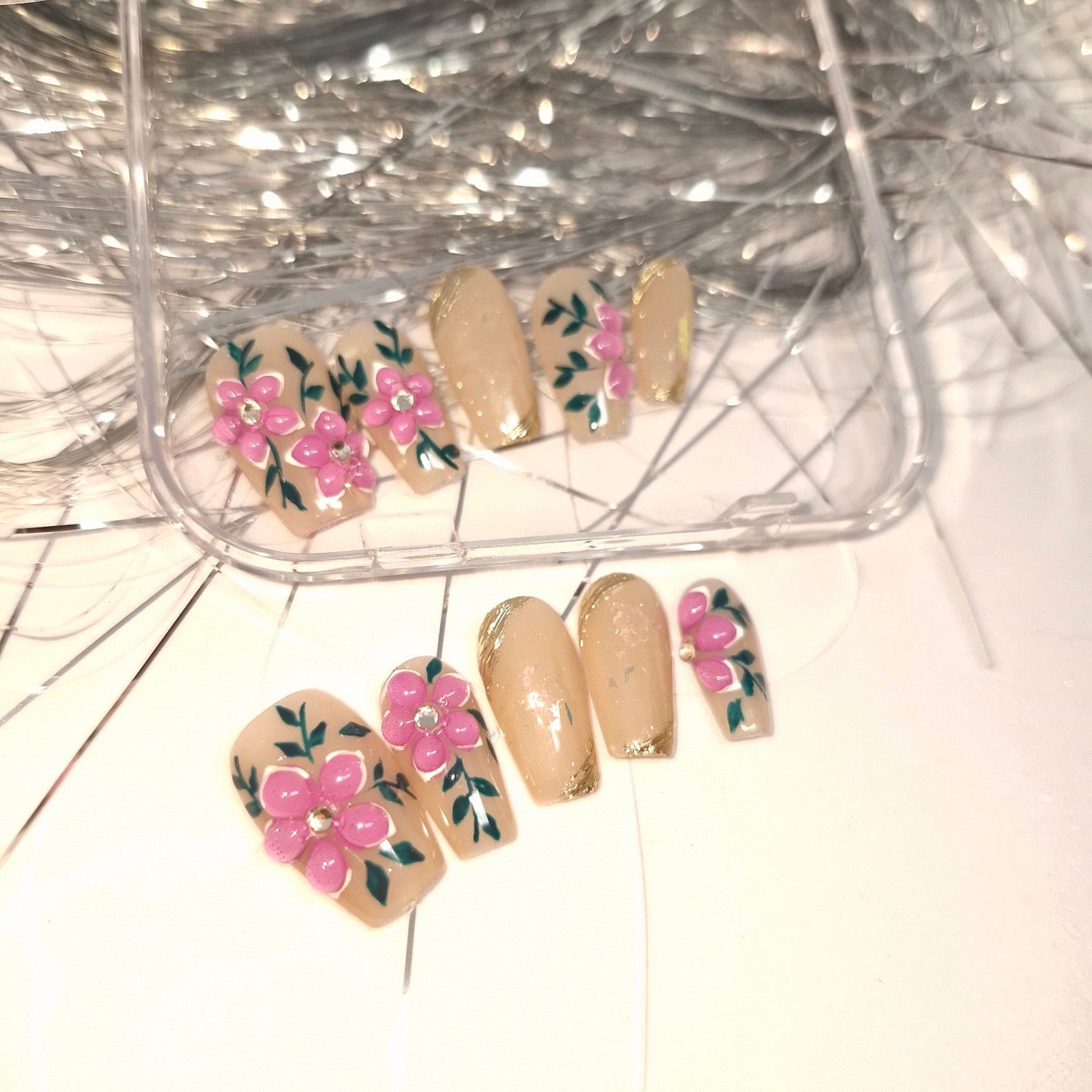 Petite Blossoms Press - On Nail Set - Express Glam Nails