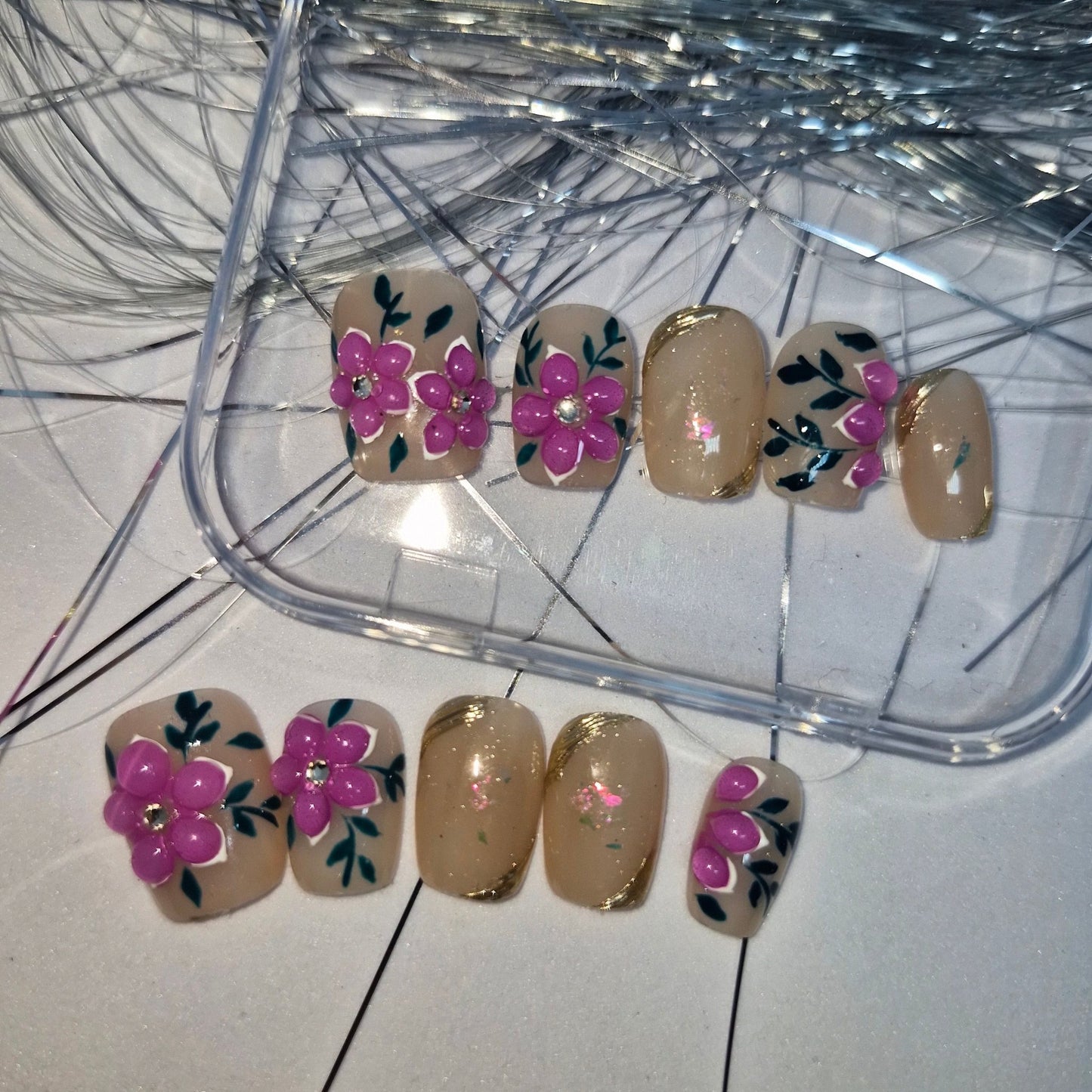 Petite Blossoms Press - On Nail Set - Express Glam Nails