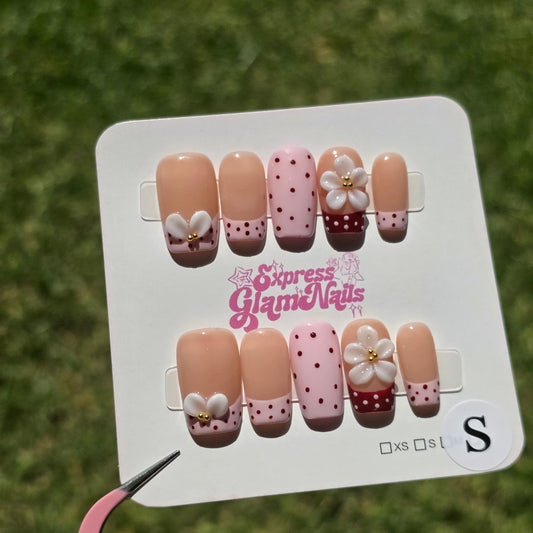 Pink Floral 23A - Express Glam Nails