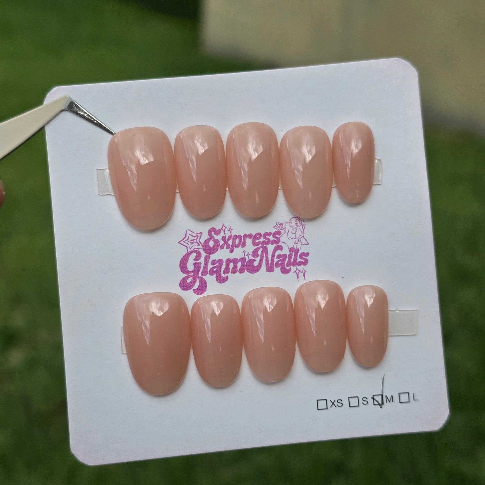 Plain Nude Oval Shape 1B - Express Glam Nails