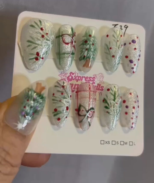 Christmas Press On Nails F39