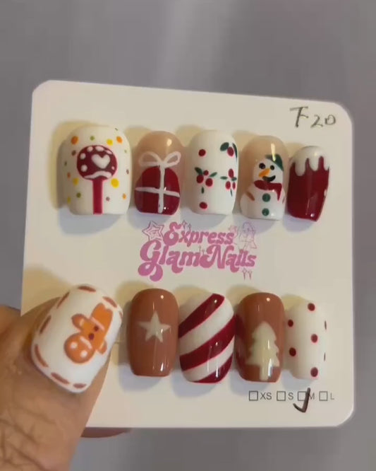 Christmas Press On Nails F20