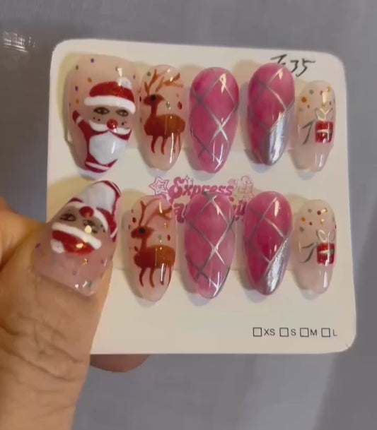 Christmas Press On Nails F35