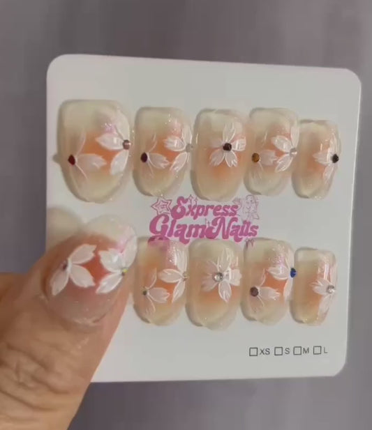 Blossom Glow Press On Nails