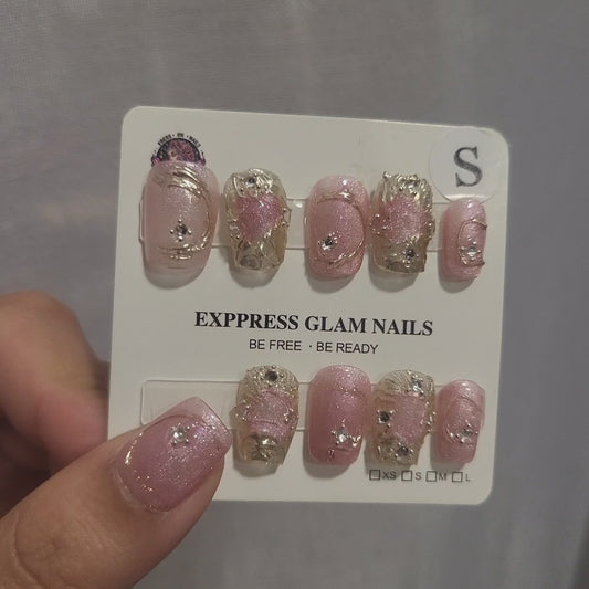 Pinky Gold Press On Nails