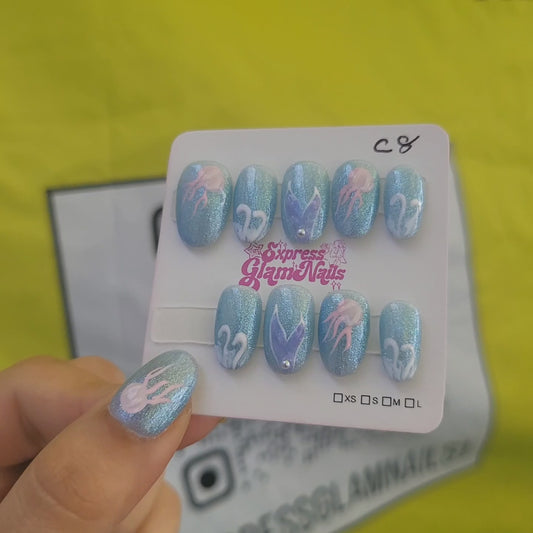 Aquatic Grace Press On Nails C8