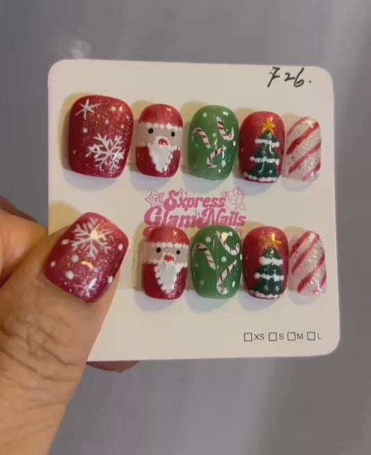 Christmas Press On Nails F26