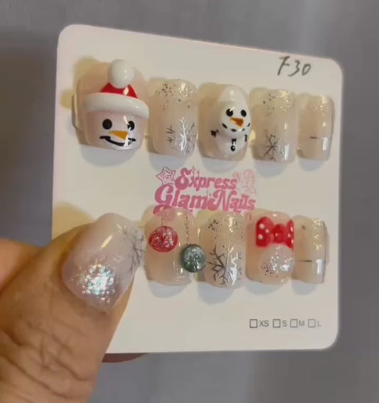 Christmas Press On Nails F30