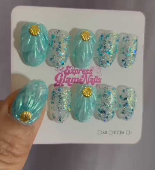 Mermaid Press On Nails