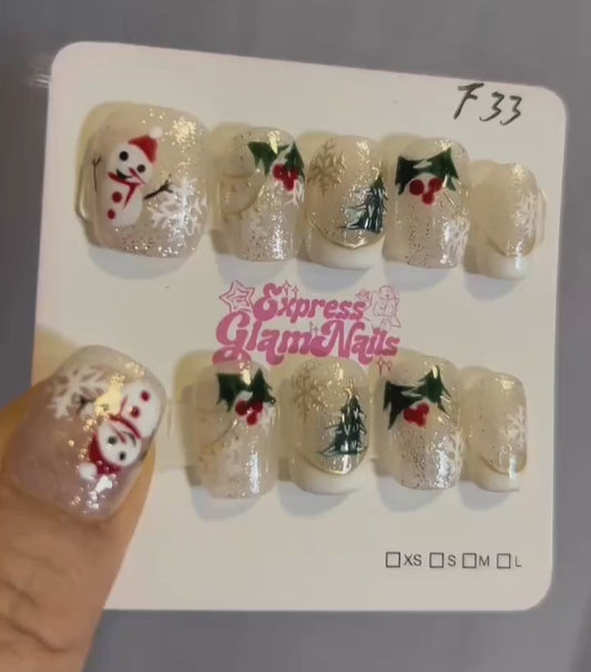 Christmas Press On Nails F33