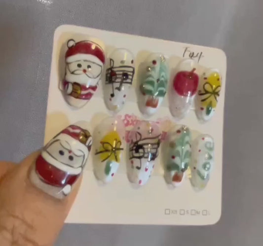 Christmas Press On Nails F44